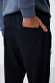 Navy Blue Zipper Pocket Slim Fit Classic Leg Men's Tracksuit Bottom - 84669 - 5