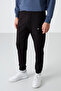 Petrol - Black Casual O-Neck Elastic Cuff Cotton Men's Standard Fit Tracksuit Set - 85120 - 3