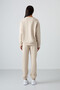 Beige O-Neck Oversize Rubber Leg Women's Tracksuit Set - 95287 - 8