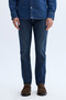 Men's Navy Blue Slim Straight Fit Jean Trousers - 3