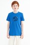 Cobalt Blue Embroidery Detailed O Neck Standard Fit Boys T-Shirt - 11115 - 3