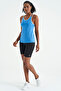 Cobalt Blue Double Strap Back Detailed Standard Mold Women's Sports Undershirt - 97258 - 5