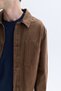Men's Brown Casual Jacket with Pocket Detail - 3