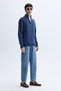 Men's Indigo Zippered High Collar Wool Blend Sweater - 3