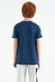 Indigo Shoulder Print Detailed Standard Fit O Neck Boys T-Shirt - 11121 - 9