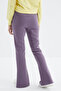 Lilac High Waist Front Slit Detailed Comfortable Form Women's Tracksuit Bottom with Side Pockets - 94625 - 8
