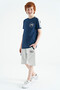 Indigo Shoulder Print Detailed Standard Fit O Neck Boys T-Shirt - 11121 - 8