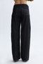 Women's Dark Indigo Wide Leg Pants with Stitching Detail and Belt - 4