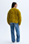 Women's Mustard Quilted Asymmetrical Closure Crop Coat Jacket - 2
