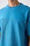 تي شيرت رجالي أساسي ذو سطح سميك من القطن باللون الأزرق البترولي - 88340 - 5