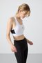 White Cross Back Detailed Slim Fit Women's Sports Bustier with U-Neck Pads - 97121 - 6