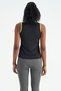 Black Logo Printed Standard Fit Women's Sports Undershirt with Bias Stripes - 97255 - 8