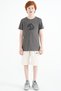 Dark Gray Embroidery Detailed O Neck Standard Fit Boys T-Shirt - 11115 - 3
