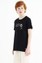 Black Print Detailed O Neck Standard Fit Boys T-Shirt - 11145 - 4