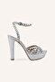 Silver Alise Platform Heeled Shoes
