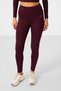 Burgundy High Waist Long Sleeve Slim Fit Crop Top Women's Leggings Set - 95286 - 8