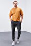 Anthracite Melange Zipper Pocket Slim Fit Classic Leg Men's Sweatpants - 84669 - 4