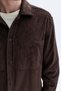 Men's Brown Comfort Fit Velvet Textured Jacket - 3
