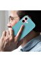 iPhone 16 Liquid Silicone Case with Microfiber Lining(Color Blue Green) - 8