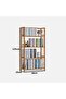 OneDcor Bamboo 4-Tier Bookshelf - Tall Wooden Storage Shelf & Display Rack - 2