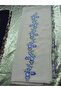 Handmade Embroidery Embroidered Needle Embroidered Prayer Cover Dowry Holder Mevlit Hijab Crepe Fabric 145X75 cm - 7