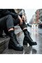Jane Black Zippered and Laced Leather Women's Heeled Boots