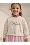 Girl's Tutu Skirt Sequin Detailed Ribbon Printed 100% Cotton Pink Lined Dress - 7