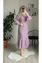 Women's Pleated Chiffon Modest Dress - 4