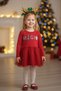 Red Christmas Themed Magic Motto Girls' Dress - Claire