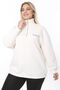 Women's Large Size Three Thread Raised Zippered Sweatshirt - 3