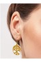 Matte Gold Look Earrings with Adygean Circassian Flag - 5