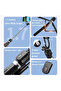 black 170cm Selfie Stick Tripod w/ Wireless Remote, Fits iPhone & Android - 4