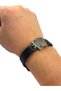 Snap Fastener Leather Accordion Bracelet - 3