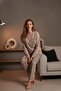 Women's Long Sleeve Pajama Set Mink 100% Cotton - 2