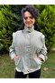Gabardine Fabric Zipper and Snap Front Pocket Rivet Detailed Jacket - 8