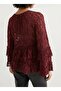 Burgundy Layered Lace Blouse - 3