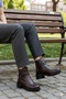 42836 Brown Original Genuine Leather Fur Lined Non-Slip Sole Women's Boots - 2