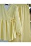 Internally Tied Tunic and Wide-Legged Trousers Set - Yellow - 3