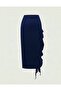 Derya - Ruffle Detailed Slit Pencil Midi Skirt - 2