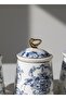 Maisone 3-Piece Embroidered Ceramic Jar Spice Rack Set – Storage Container with Stand and Lid - 3