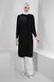 STONE EMBROIDERED LONG TUNIC WITH SIDE SLIT 43521