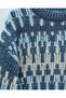 Mixed Pattern Round Neck Knitted Sweater -Indigo - 5