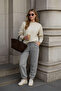 Women's Gray Sweatpants with Elastic Legs