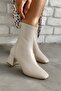 Helia Beige Leather Boots - 2