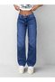 Women's High Waist Wide Leg Palazzo Jeans Blue