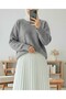 Square Patterned Round Neck Soft Sweater - Light Gray