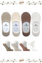 Women's Ballerina Multicolored Socks Cotton Invisible Non-Slip Heel Silicone Pack of 4