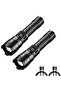 P50 2PCs High Strong Power Led Flashlights 300000LM Tactical Torch with Display Light USB Charging C - 7