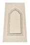 Mihrab Patterned Lined Chenille Prayer Rug - Cream
