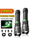 P50 2PCs High Strong Power Led Flashlights 300000LM Tactical Torch with Display Light USB Charging C
